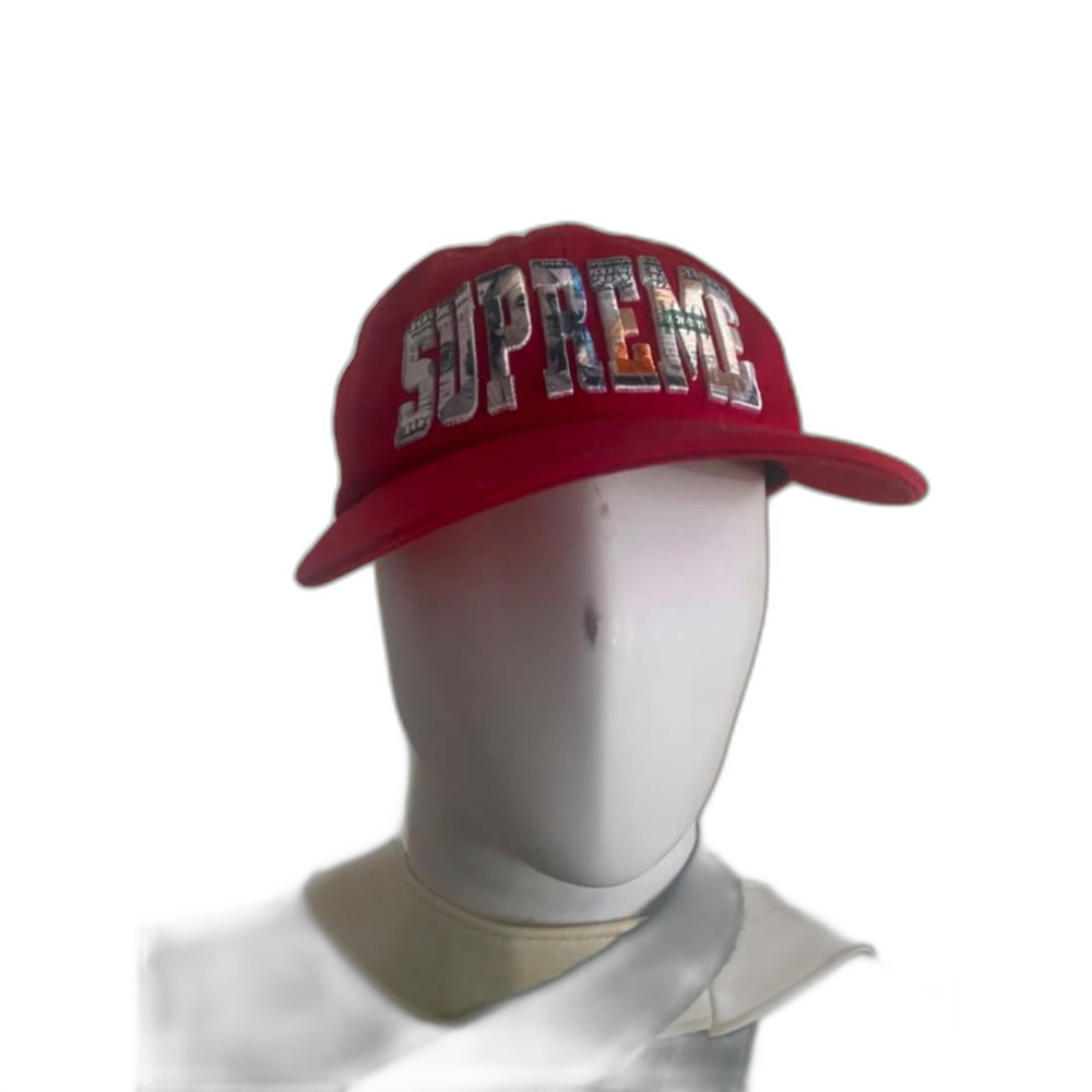 Supreme Embroidered Money Logo 6-Panel (SS26) - Red